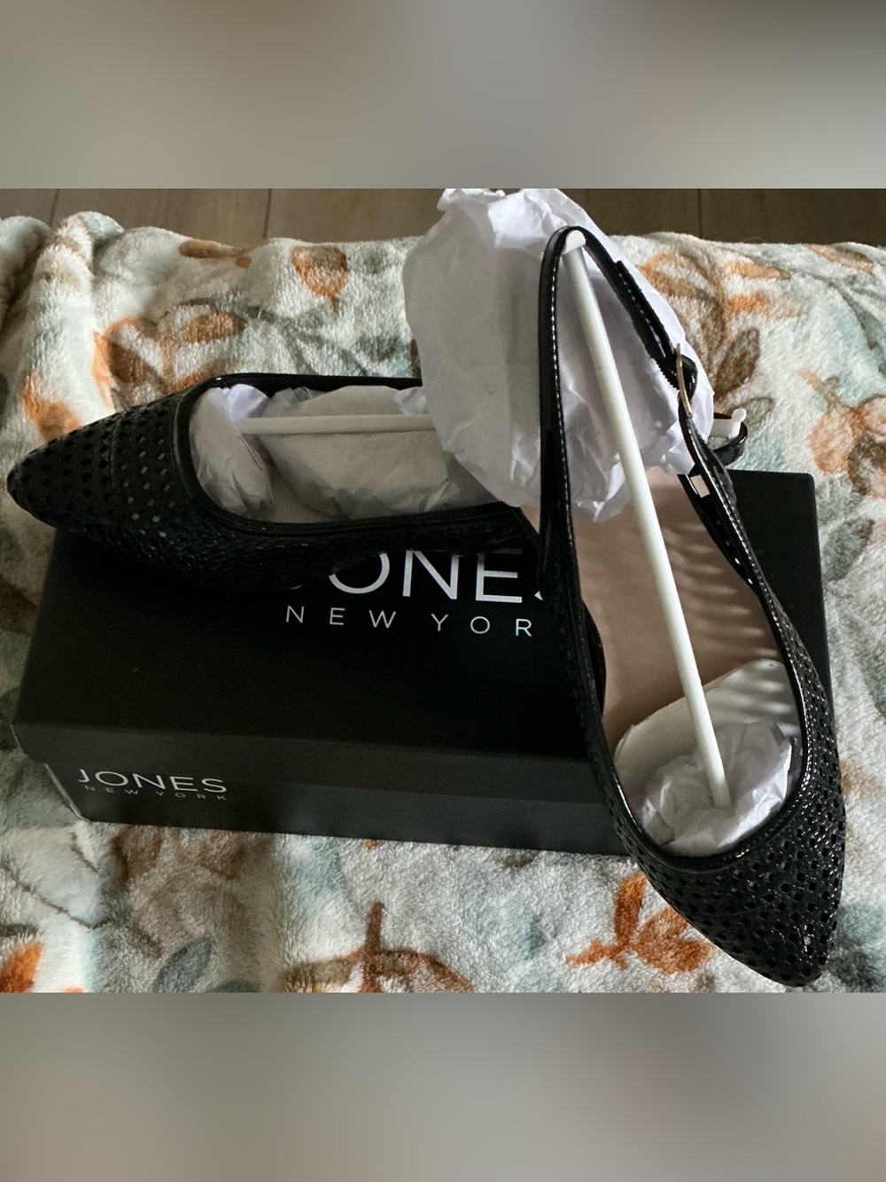 Jones New York Slingback in Black Perforated Design - New in Box